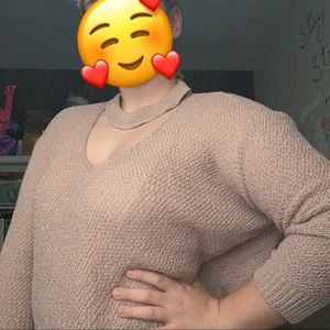 Charlotte Russe Cut Out V-Neck Sweater